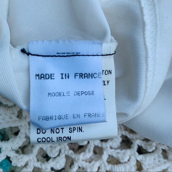 VINTAGE 90s COTTON CROCHET CONVERTIBLE DRESS OR SKIRT MADE IN FRANCE - Picture 4 of 13